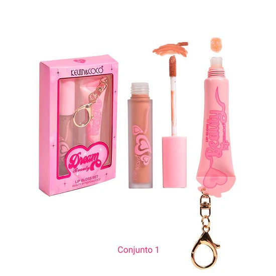 Kit llavero labial y Brillo - Kevin & Coco - Lip Gloss Set