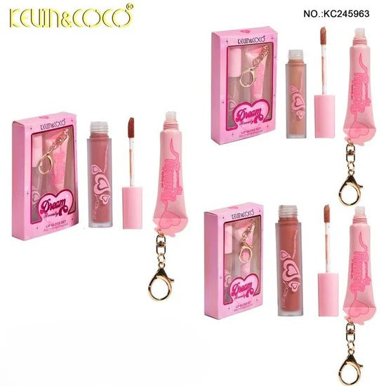 Kit llavero labial y Brillo - Kevin & Coco - Lip Gloss Set