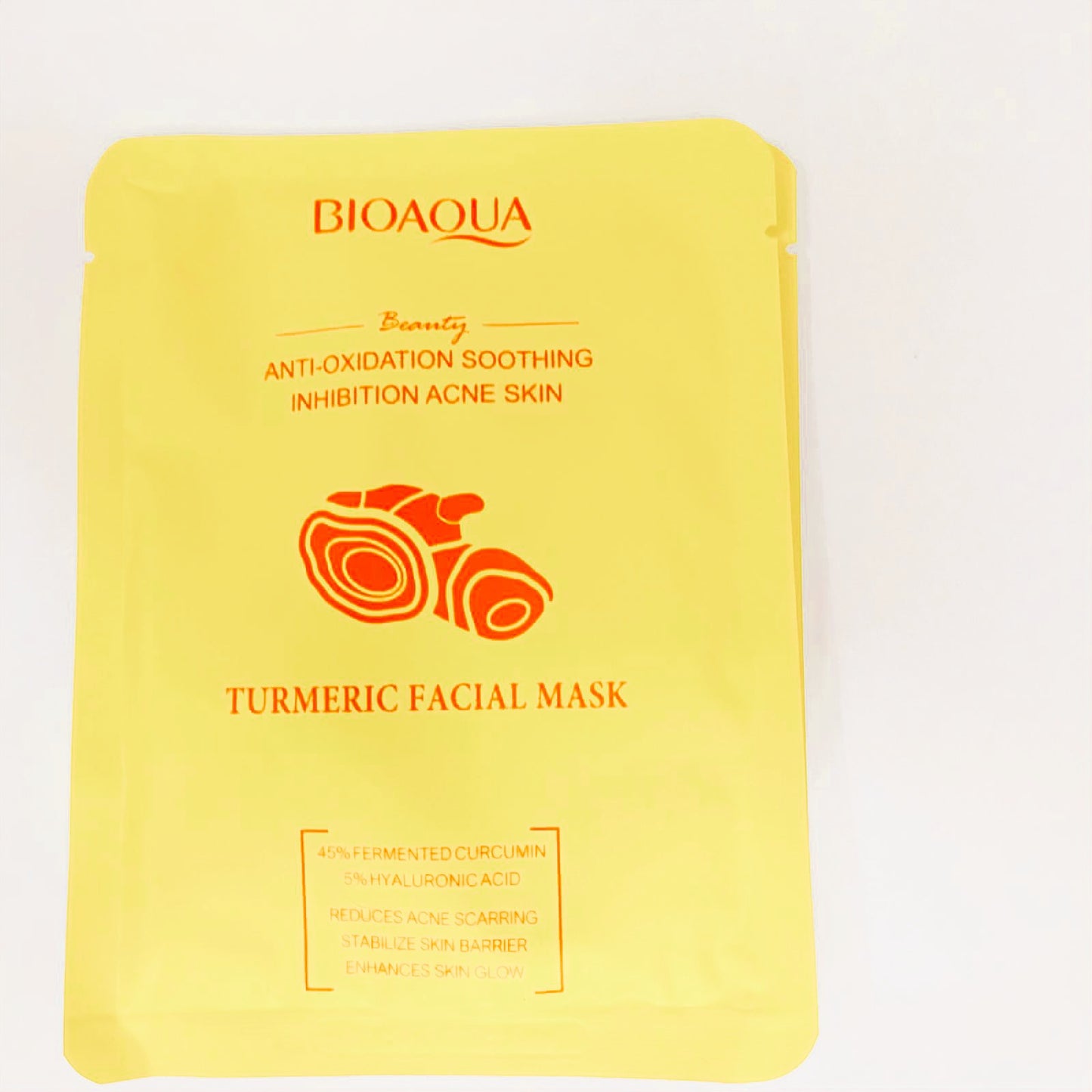 Mascarilla Bioaqua Cúrcuma y Acido Hialuronico