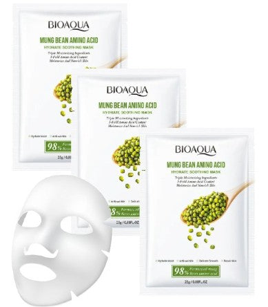 Mascarilla Bioaqua Hidratante y Calmante con Aminoácidos de Frijol Mungo