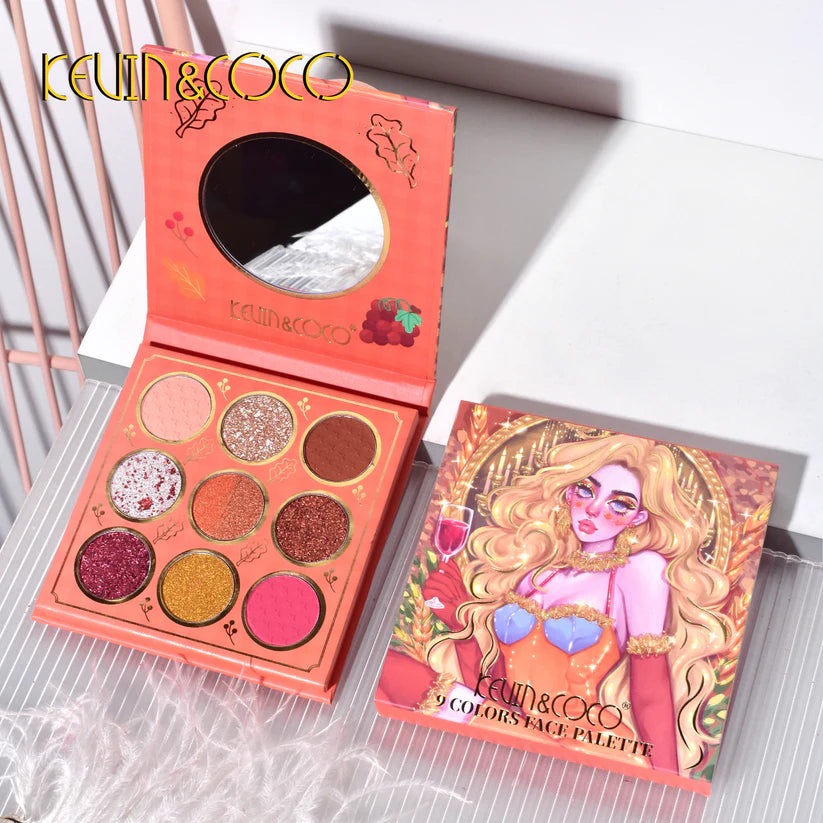 Paleta de Sombras espejo 9 tonos - Kevin & Coco