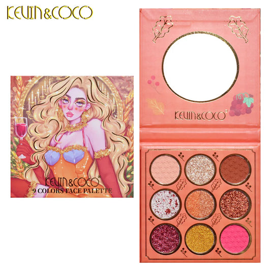Paleta de Sombras espejo 9 tonos - Kevin & Coco