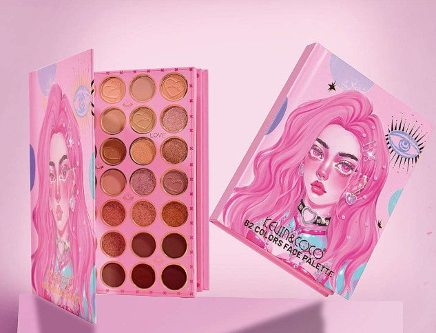 Paleta de Sombras LIBRO DE MAQUILLAJE KEVIN&COCO 82 TONOS